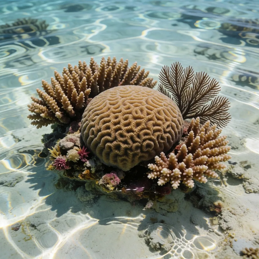 Coral reef in clear coastal waters