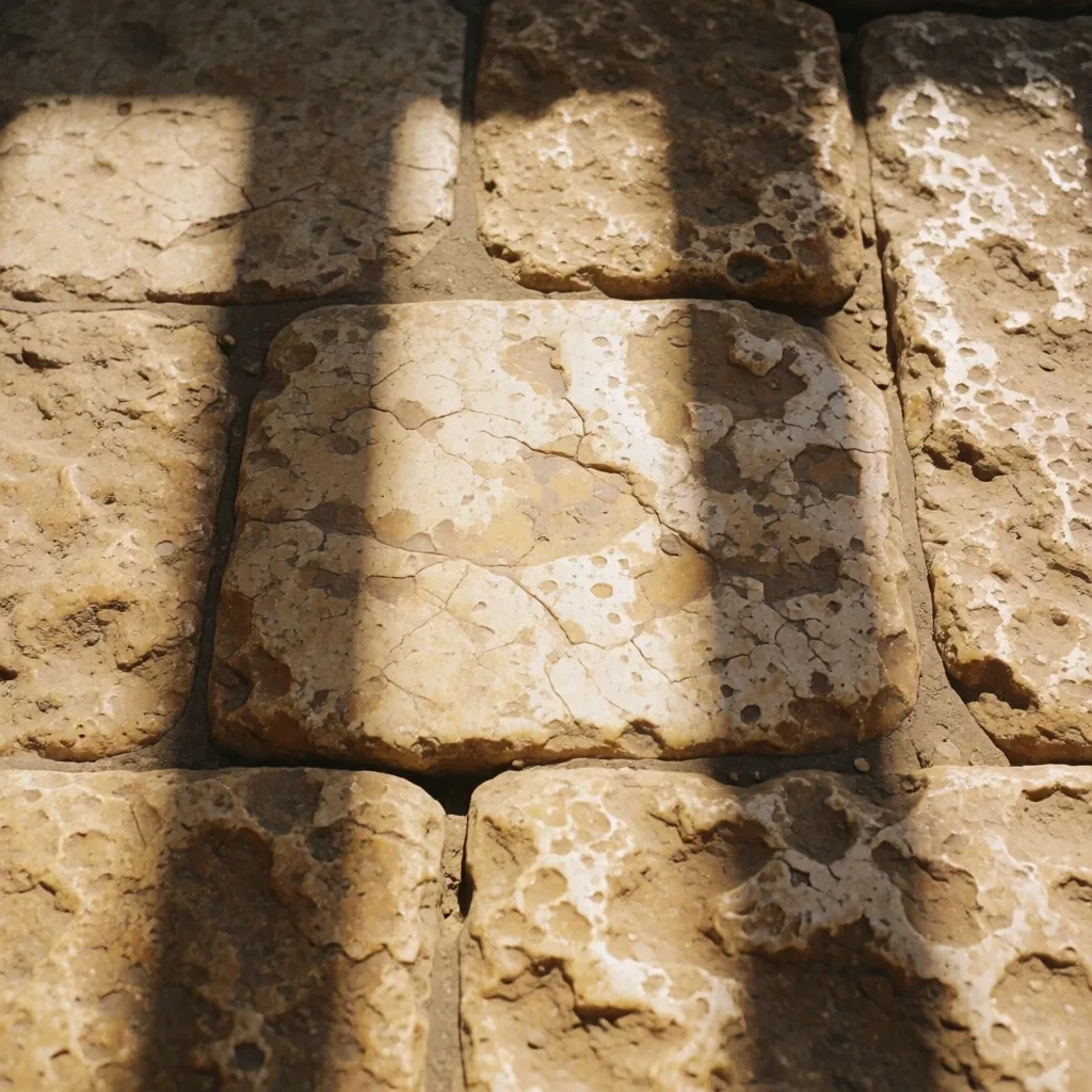 Sun-bleached stone walkway at midday in Old Cairo